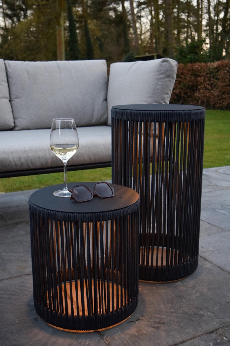 Lucide PINGI - Dobíjacia stojanová lampa Vnútorná/Vonkajšia - Batéria/batérie - Ø 30,5 cm - Rozm. - 1x3W 3000K - IP44 - Čierna